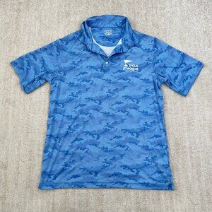 3 for $6 Garb PGA Jr Junior League Blue Camo Golf Polo M